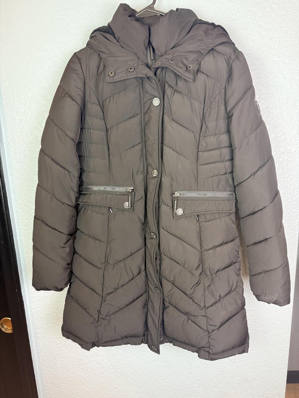 Rocawear Classic Coat Womens Small Black Hooded Long Puffer Jacket Winter